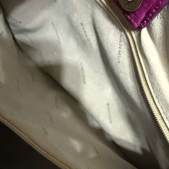 Brahmin Fuchsia Crocodile-Embossed Tote - Picture 6 of 9